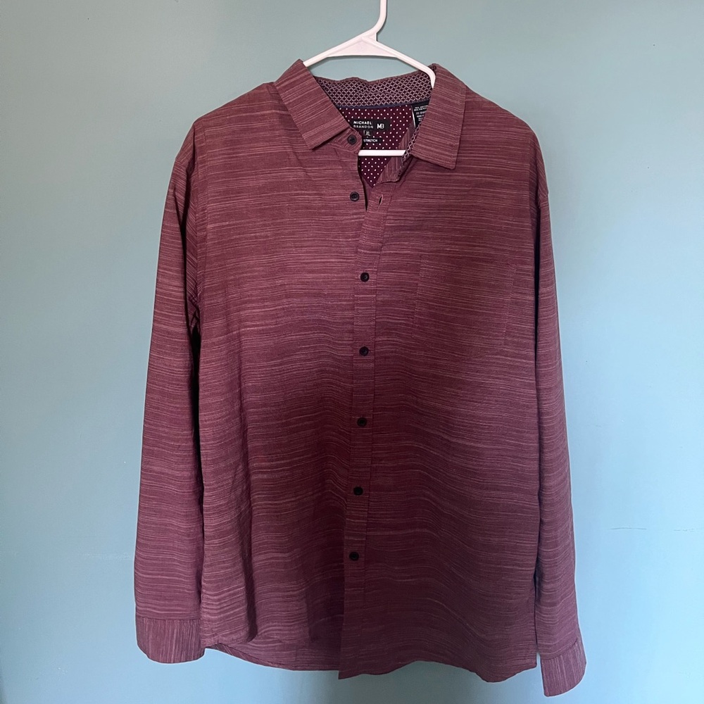 Maroon Mens XL Button-Up Shirt